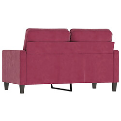 Maison Chic Canapé à 2 places,Sofa de Salon,Canapé droit Rouge bordeaux 120 cm Velours -GKD797177 pas cher