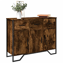 vidaXL Buffet chêne fumé 97x32,5x74,5 cm bois d'ingénierie