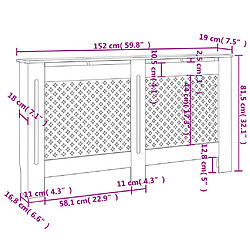 vidaXL Cache-radiateur 152x19x81,5 cm MDF pas cher