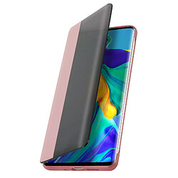 Avizar Housse Huawei P30 Pro Étui Grande Fenêtre Translucide Coque Rigide rose gold