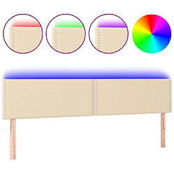 vidaXL Tête de lit à LED Crème 180x5x78/88 cm Tissu