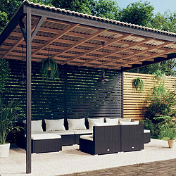 vidaXL Salon de jardin 9 pcs avec coussins Noir Résine tressée