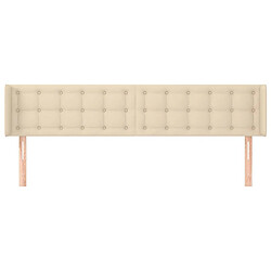 Avis Maison Chic Tête de lit scandinave avec oreilles,meuble de chambre Crème 203x16x78/88 cm Tissu -MN76478