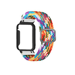 Bracelet en nylon élastique tressé pour votre Xiaomi Mi Band 7 Pro - Arc-en-ciel/noir