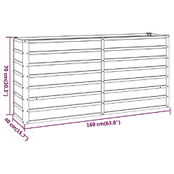 vidaXL Lit surélevé de jardin rouillé 160x40x77 cm acier corten pas cher