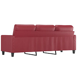 Acheter vidaXL Canapé à 3 places Rouge bordeaux 180 cm Similicuir