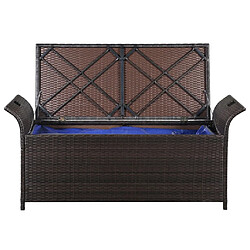 Acheter Maison Chic Banc de jardin | Banquette de jardin | Chaise Relax avec coussin 138 cm Résine tressée Marron -MN50024