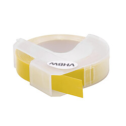 vhbw 5x cassette cartouche ruban de marquage 3D 9mm blanc sur jaune pour imprimante d'étiquette Dymo 1535, 1540, 1550, 1570, 1575, 1745, 1755, 1765