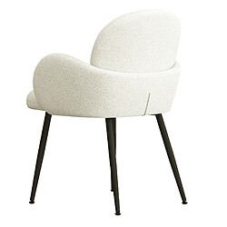 Avis Moloo ALICE-Chaise en tissu bouclé Ecru et pieds métal noir (x2)