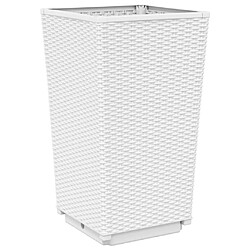 Avis vidaXL Jardinières 4 pcs blanc 32,5x32,5x57 cm polypropylène