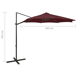 vidaXL Parasol de jardin en porte-à-faux avec mât et lumières LED pas cher