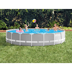 Piscine tubulaire Prism Frame ronde 6,10 x 1,32 m - Intex pas cher