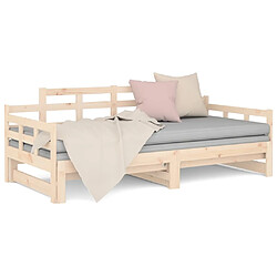 Maison Chic Lit d'appoint Bois de pin solide 2x(90x190)cm,Lit coulissant Lit de repos -GKD55349 pas cher