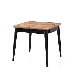 Acheter Concept Usine Table à manger extensible 4 personnes style industriel bois et noir 80 cm PALLINI