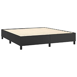 Acheter vidaXL Sommier à lattes de lit matelas LED Noir 160x200cm Similicuir