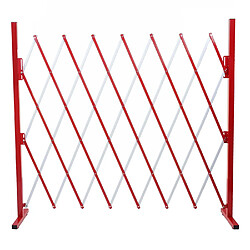 Mendler Grillage HWC-B34, grille protectrice télescopique, aluminium rouge/blanc ~ hauteur 153cm, largeur 28-200cm