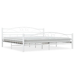 vidaXL Cadre de lit sans matelas blanc métal 200x200 cm