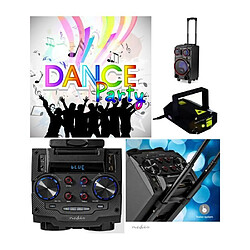 NEDIS SONO PORTABLE SUR BATTERIE /SD/USB/BT/MP3 LEDS RGB + Tél + fonction REC et entrée MICRO a Fête en KARAOKE séminaires + LASER MULTIPO 