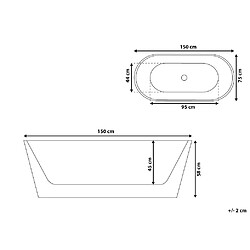 Avis Beliani Baignoire îlot blanche 150 x 75 cm HAVANA