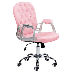 Beliani Chaise de bureau Cuir PU Rose PRINCESS