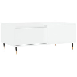 vidaXL Table basse Blanc brillant 90x50x36,5 cm Bois d'ingénierie