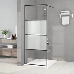 vidaXL Paroi de douche Noir 80x195 cm Verre ESG demi-dépoli