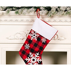 C34 2PCS Décoration de Noël Flocon de neige Flocon rouge et noir Chaussettes de Noël Chaussettes de Noël Sac cadeau de Noël Décoration Chaussettes de bonbons