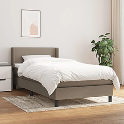 Maison Chic Structures de lit + matelas,Lit à sommier tapissier avec matelas Taupe 80x200 cm Tissu -MN78879