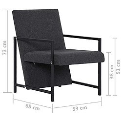 vidaXL Fauteuil gris tissu pas cher