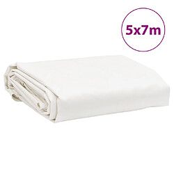 vidaXL Bâche blanc 5x7 m 650 g/m² pas cher