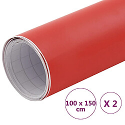 vidaXL Films de voiture 2 pcs Rouge mat 100x150 cm pas cher