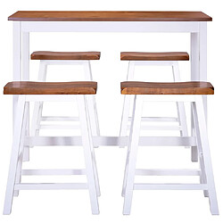 Avis vidaXL Table et tabouret de bar 5 pcs Bois massif