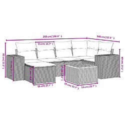 Avis vidaXL Salon de jardin avec coussins 7 pcs gris résine tressée