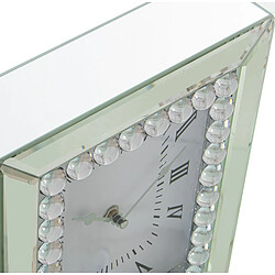 Horloge de table Alexandra House Living Argenté Verre Brillants 22 x 26 x 6 cm