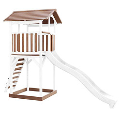 Acheter AXI Beach Tower Aire de Jeux avec Toboggan en BLANC & Bac à Sable | Grande Maison enfant extérieur en marron & BLANC | Cabane de Jeu en Bois FSC