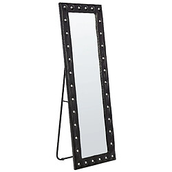 Beliani Miroir sur pied ANSOUIS Cuir PU 150 cm Noir