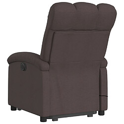 Avis vidaXL Fauteuil inclinable de massage Marron foncé Tissu