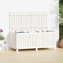 vidaXL Boîte de rangement de jardin Blanc 147x68x64 cm Bois de pin