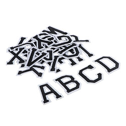 Avis 26pcs Couture Patch De Broderie Fer Sur Motif De L'Alphabet Applique Blanc Noir