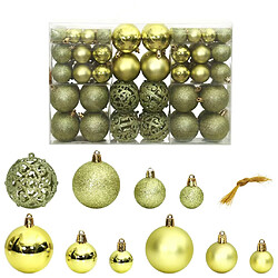 vidaXL Boules de Noël 100 pcs vert clair 3 / 4 / 6 cm