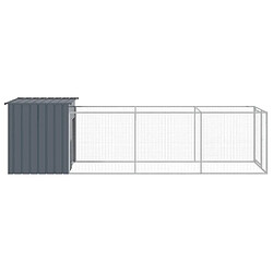 Avis vidaXL Niche pour chien avec cour anthracite 110x405x110 cm