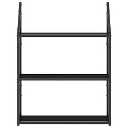 Avis vidaXL Étagère murale 3 niveaux noir 60x21x78,5 cm bois d'ingénierie