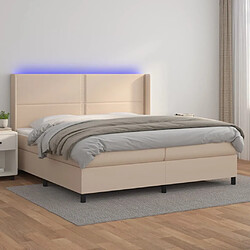 vidaXL Sommier à lattes de lit matelas LED Cappuccino 200x200 cm