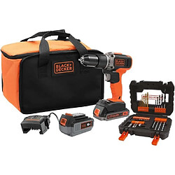 Perceuse a percussion sans fil - BLACK & DECKER - BCD003ME2SA-QW - 18 V - 1 Batterie 4 Ah + 1 Batterie 2,5 Ah Type de produit : PERCEUSE - Perceuse a percussion sans fil - BLACK & DECKER - BCD003ME2SA-QW - 18 V - 1 Batterie 4 Ah + 1 Batterie 2,5 Ah