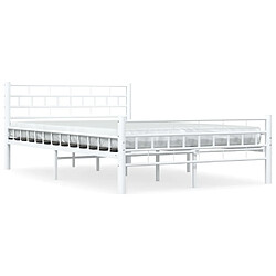 vidaXL Cadre de lit sans matelas blanc métal 140x200 cm