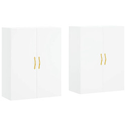 Maison Chic Lot de 2 Armoires murales,Meuble de Rangement,Armoire Suspendue blanc 69,5x34x90 cm -MN17132