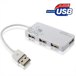 Wewoo Hub USB 2.0 blanc 4 Ports USB 2.0 HUB, Plug and Play, 