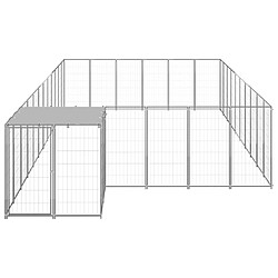 vidaXL Chenil Argenté 19,36 m² Acier