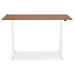 Acheter Alterego Bureau assis debout électrique 'TRONIK' blanc avec plateau en bois finition Noyer - 140x70 cm