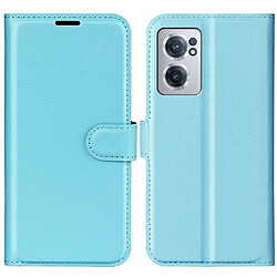 Etui en PU texture litchi avec support, bleu pour votre OnePlus Nord CE 2 5G